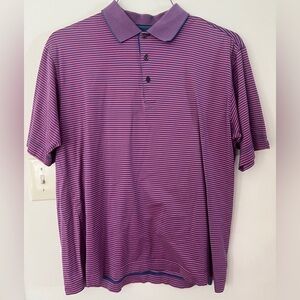 Cutter & Buck Blue Striped Men's Polo Shirt